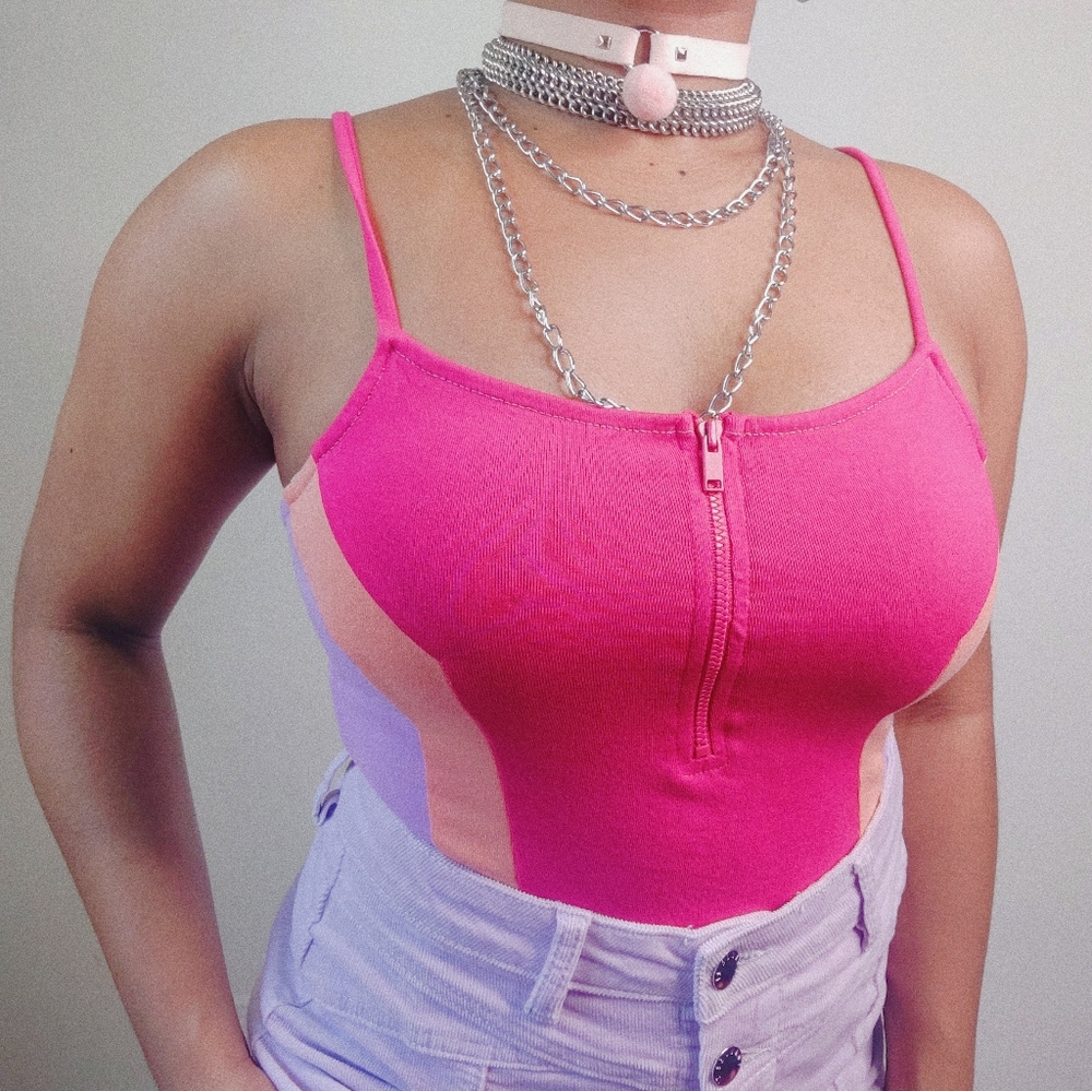 Colour block bodysuit